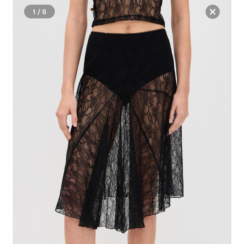Miaou Mila Skirt Asymmetrical Lace Skirt